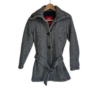 Edc Youth by Esprit Wool Blend Belted Coat Jacket‎ Black White Size S